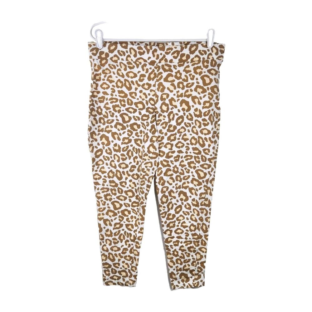 Torrid Women's Cheetah Print Legging Pants Sz 2 18/20 2X White Tan Brown